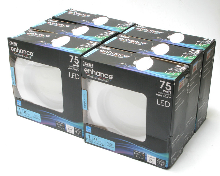 Feit Electric LEDR56/950CA Recessed Downlight, 12.3 W, 120 V, LED Lamp, Lot of 6 Feit Electric LEDR56/950CA Recessed Downlight, 12.3 W, 120 V, LED Lamp, Lot of 6