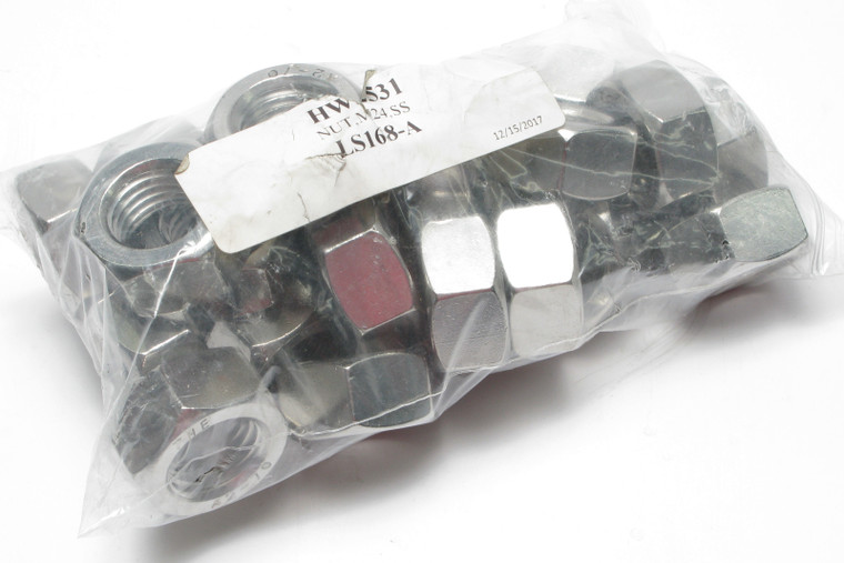 M24 A2-70 Stainless Steel Hex Nut, 26pcs