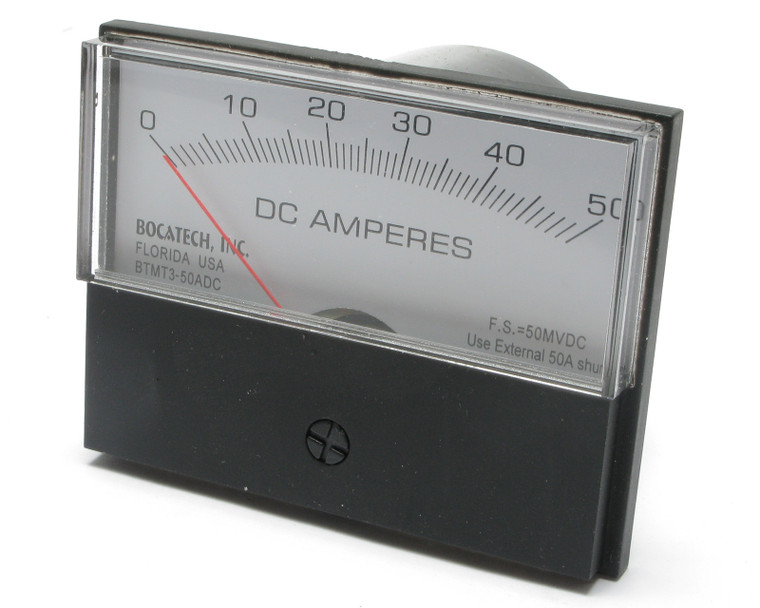 0-50 Amp DC Analog Panel Meter, 2.5 Inch