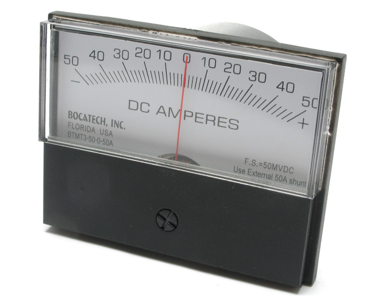 50-0-50 Amp DC Analog Panel Meter, 2.5 Inch