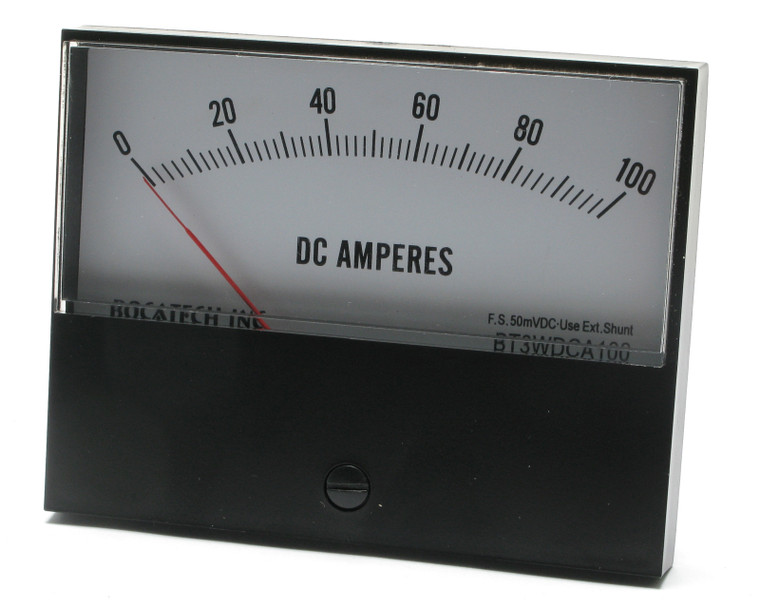 0-100 Amp DC Analog Panel Meter, 3.5 Inch