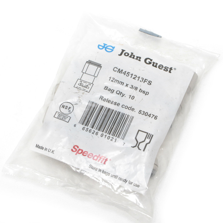 John Guest CM451213FS Speedfit Female Adapter, 12mm x 3/8" BSP, 10-pack
