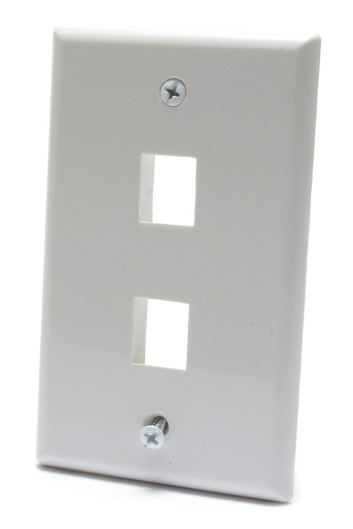 Wall Plate, 2-Port, Keystone Cutout