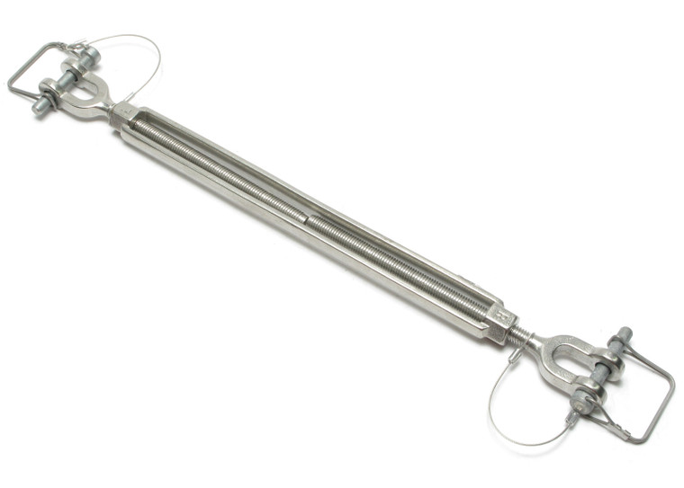 Stainless Steel Jaw x Jaw Turnbuckle, 1/2" x 12 Inch Take-Up Length