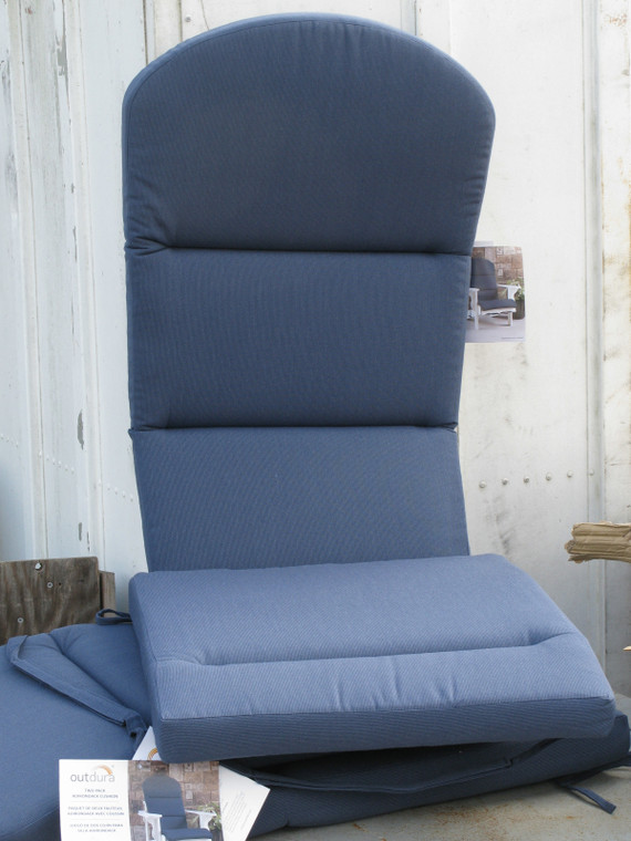Outdura Adirondack Cushion for Leisure Line Chairs, 57.2 x 20.5 x 2, Blue, 2pcs