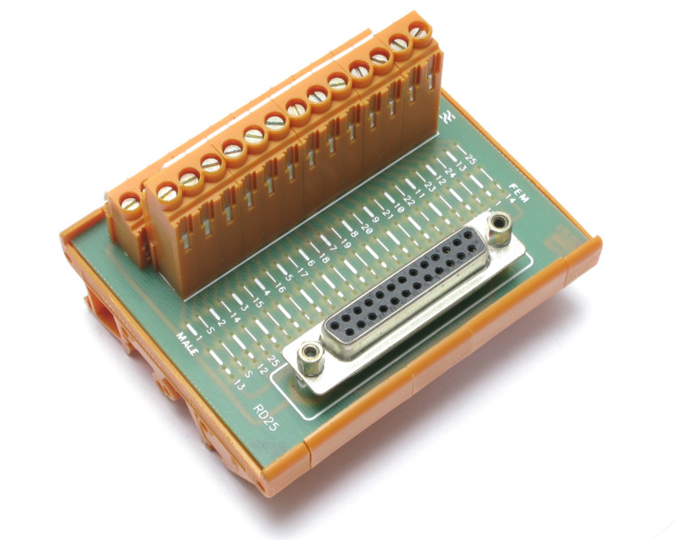 Weidmuller 610945-67 Interface Terminal Block, DB-25 to Barrier Terminal