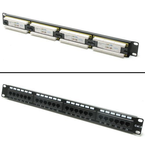 Cat 6 Patch Panel, Rack Mount, 24-Port, 1 RU