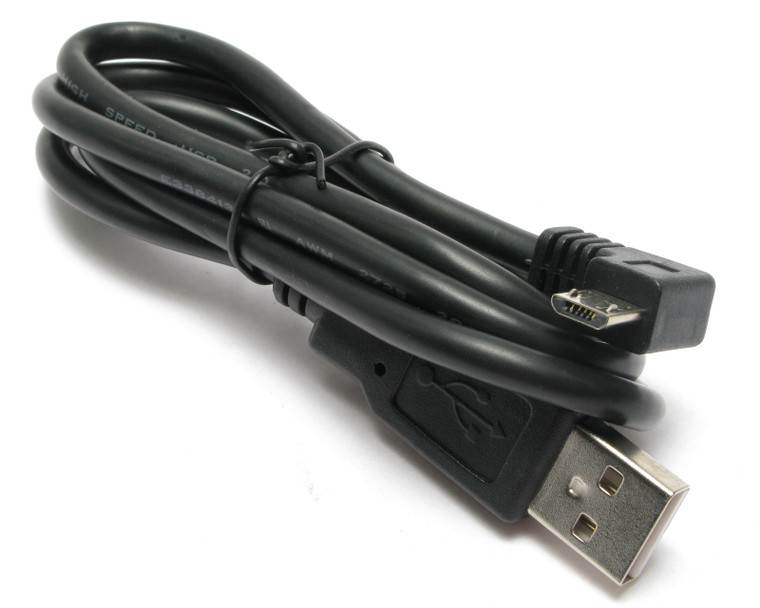 USB A to Right Angle Micro USB Cable, 26 inch, Black, 50pc Lot