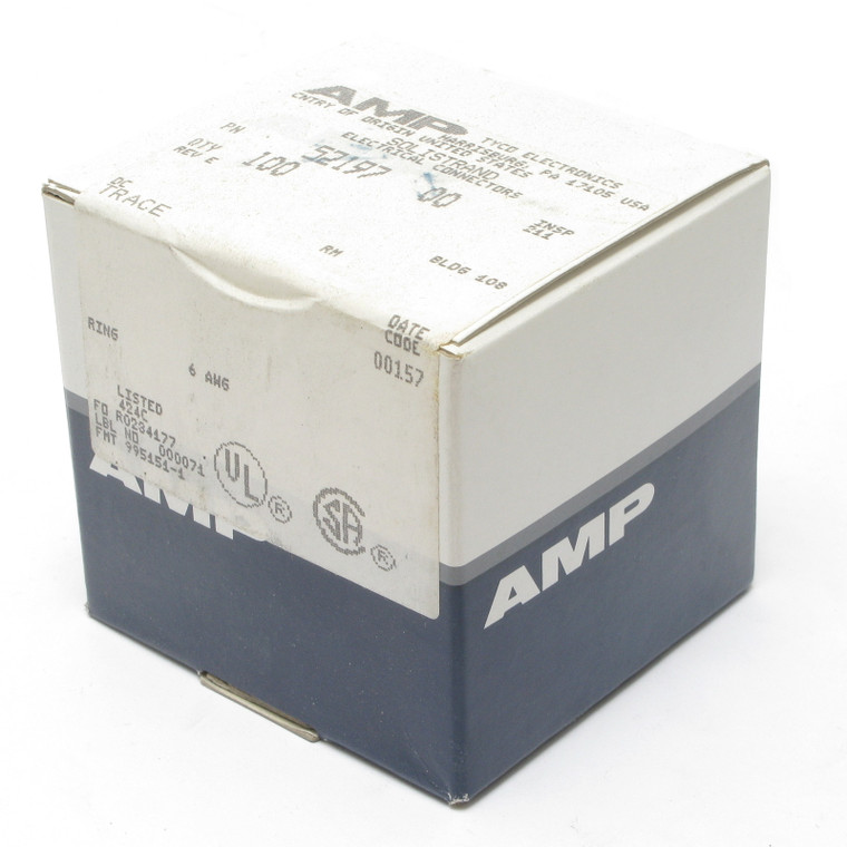 AMP/TE Connectivity 52197 Solistrand 6AWG 5mm Stud Ring Terminal, 100pcs AMP/TE Connectivity 52197 Solistrand 6AWG 5mm Stud Ring Terminal, 100pcs