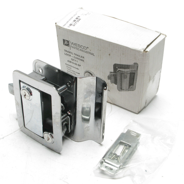 Wesco 43610-00-SP, RV Paddle Entry Door Lock Latch with Deadbolt, Chrome