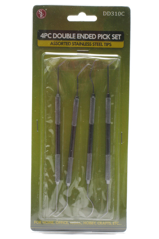 Pick Set, Double Ended, Chrome Plated, 4 Piece