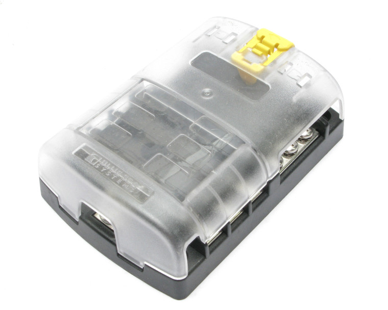 Blue Sea Systems 5025 ST Blade Fuse Block, 6 Circuits w/Negative Bus & Cover
