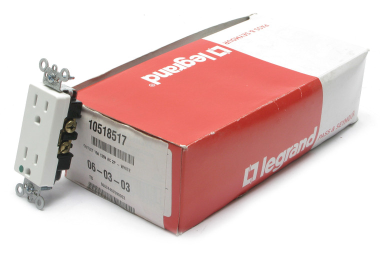 Legrand 26262-HGW 125VAC 15 Amp Decorator Outlet, Hospital Grade, White, 10pcs Legrand 26262-HGW 125VAC 15 Amp Decorator Outlet, Hospital Grade, White, 10pcs