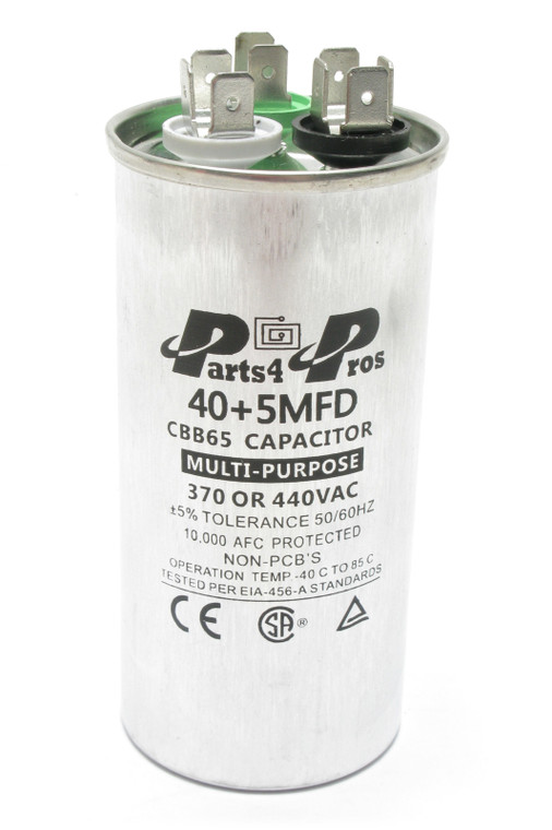 Parts4Pros CBB65, Motor Run Capacitor, 40+5 uF, 370/440 Volt AC