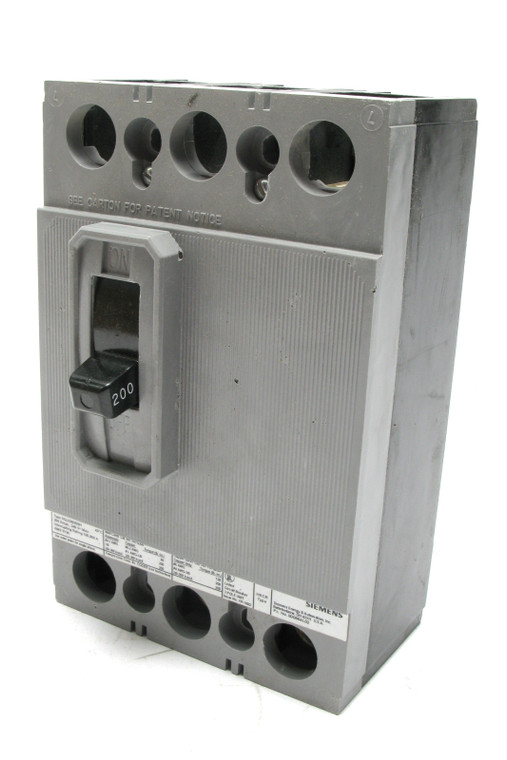 Siemens HQJ23B200H 240VAC, 200 Amp, 3-Pole Circuit Breaker