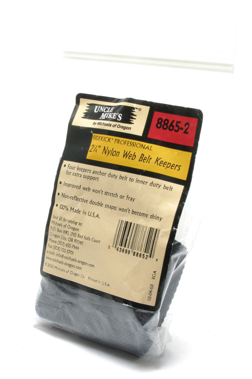 Uncle Mike's 8865-2 2-1/4" Nylon Web Belt Keepers, 4-pack