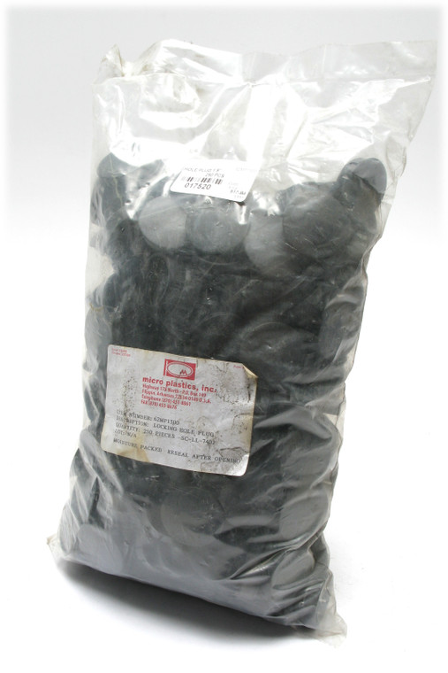 Micro Plastics Inc 62MP1500 1.5" Solid Locking Hole Plug, Black, Nylon, 250pcs