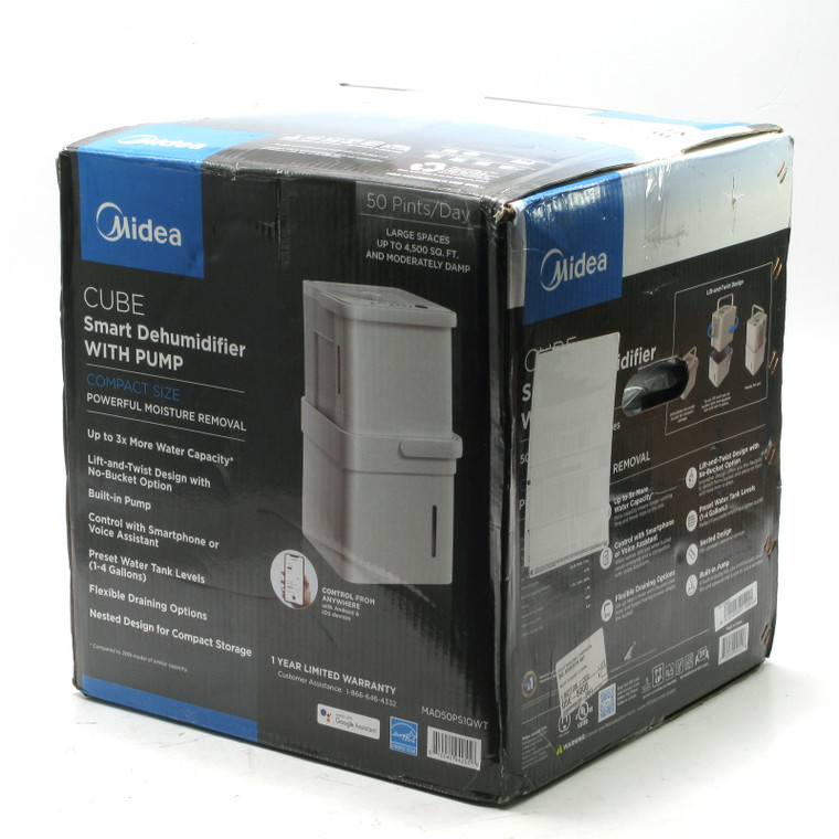 Midea MAD50PS1QWT Cube Smart DeHumidifier With Pump