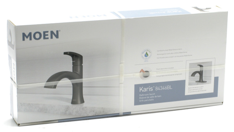 Moen 84346BL Karis One-Handle High Arc Bathroom Faucet, Matte Black
