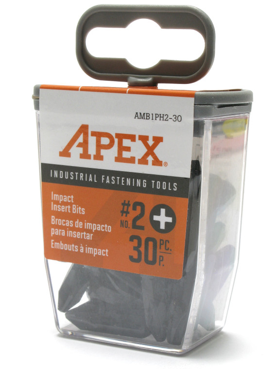 Apex AMB1PH2-30, 2 Phillips Insert Bit, For Use In Impact Drivers, 30 Piece