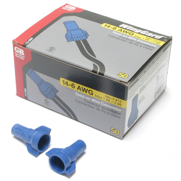 Gardner Bender 10-089 WingGard Twist-On Wire Connector, Blue, 14-6AWG, 100pcs