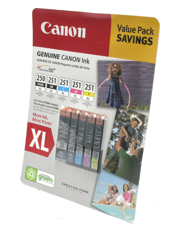Canon 753770, PGI-250 / CLI-251 5 Color Value Pack Ink Cartridges