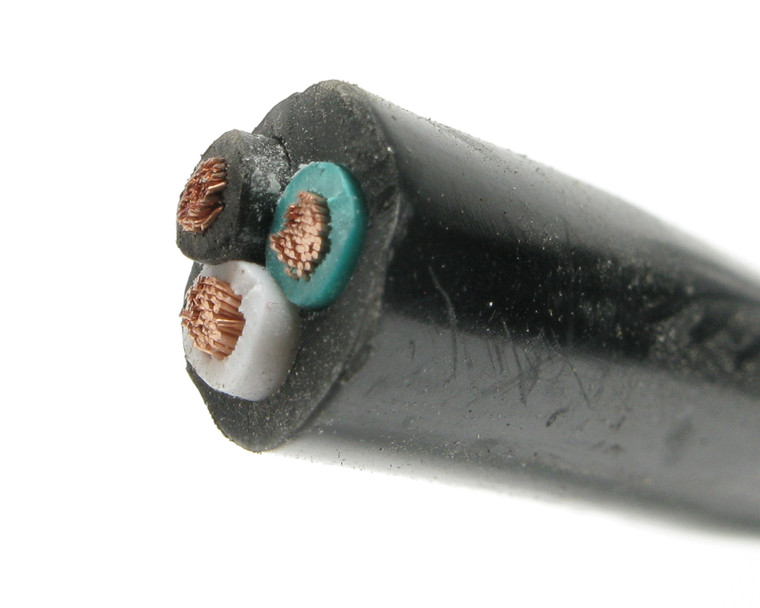 14/3 SJT Cable, Unterminated, Black, 20ft