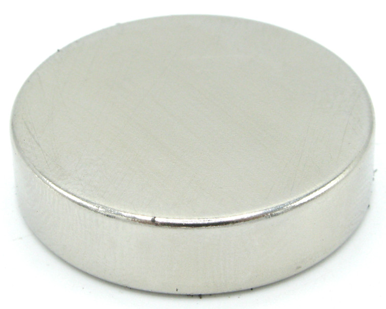 Neodymium Disk Magnet, Nickel-Coated, 1 Inch x 1/4 Inch