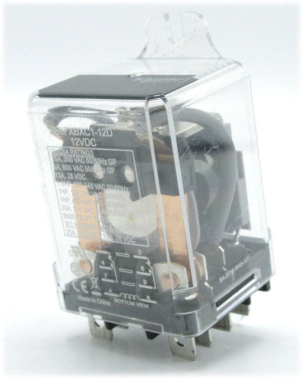 Schneider Electric 389FXBXC1-12D DPDT Power Relay, 25 Amps, 12VDC Coil