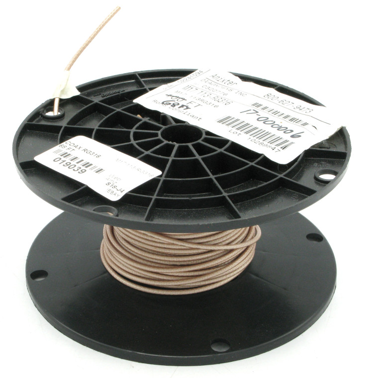 M17/113-RG316 RG-316/U 50-ohm Coaxial Cable, 68ft M17/113-RG316 RG-316/U 50-ohm Coaxial Cable, 68ft
