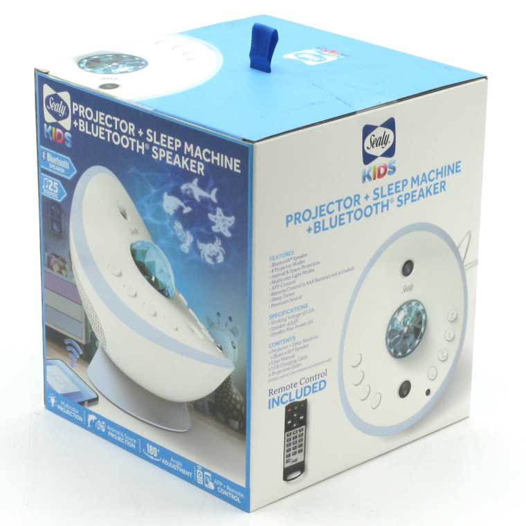 Sealy Kids Sleep Machine Projector & Sound Machine w/Bluetooth Speaker