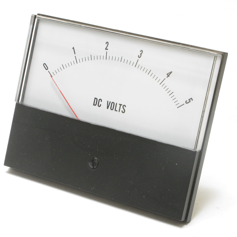 0 - 5 Volt DC Analog Panel Meter, 4.5 Inch