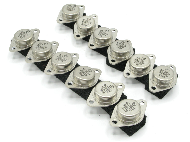 Motorola MJ15015 & MJ15016 Complementary TO3 Transistors, 12pc lot