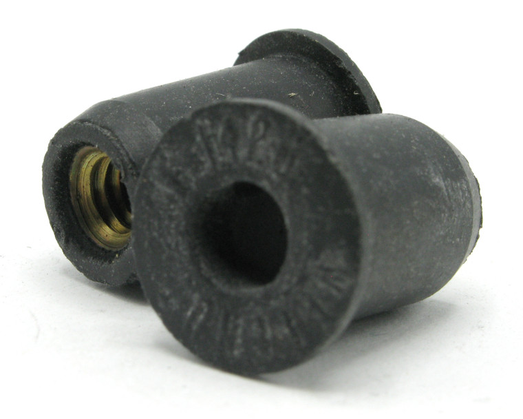 1/4-20 Neoprene Coated Brass Well Nut, 1/4" x 0.801", 25pcs