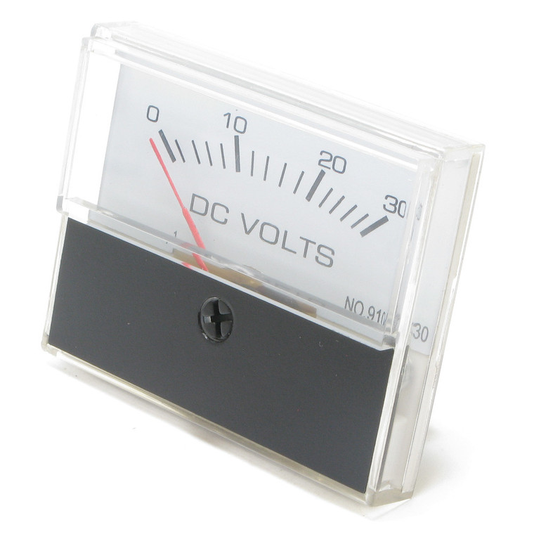0 - 30 Volt DC Analog Panel Meter, 2 Inch