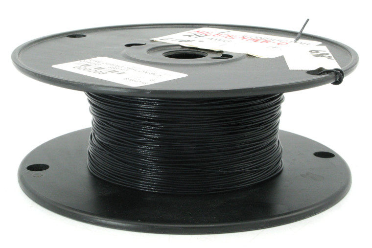M16878/4-BEB-0, 24 AWG Black PTFE Silver Plated Copper E24 7 Wire, 698 Feet