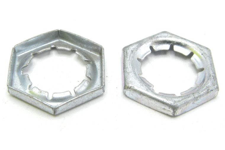 3/8-32 Stamped Steel Lock Nut, 9/16" Hex, 9-notch, 130pc