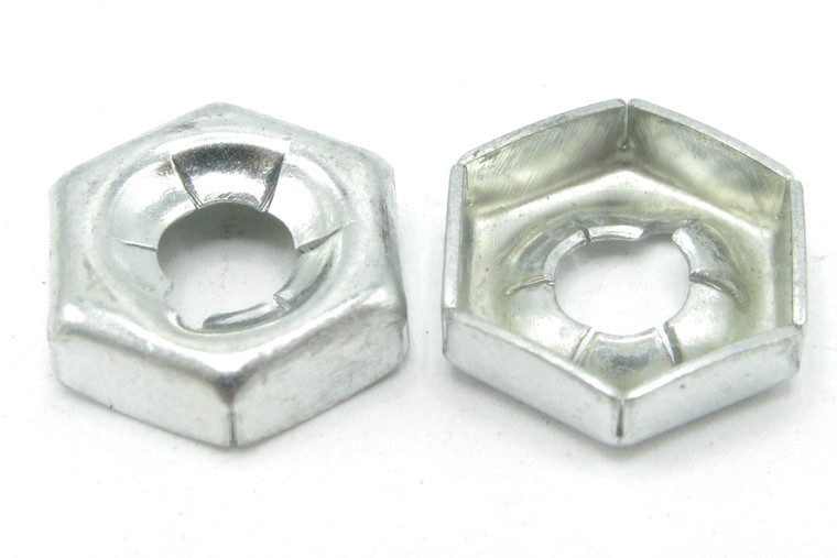 8-32 Stamped Steel Lock Nut, 11/32" Hex, 6-Notch, 100 Piece Lot