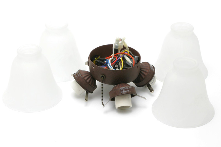 Progress Lighting P2616-33 Alabaster Glass 60W 4-Light Ceiling Fan Light Kit