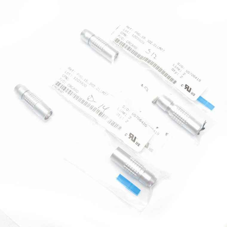 Lemo PHG.1B.302.CLLM27 Circular Push/Pull 2-pin Female Straight Connector, 4pcs