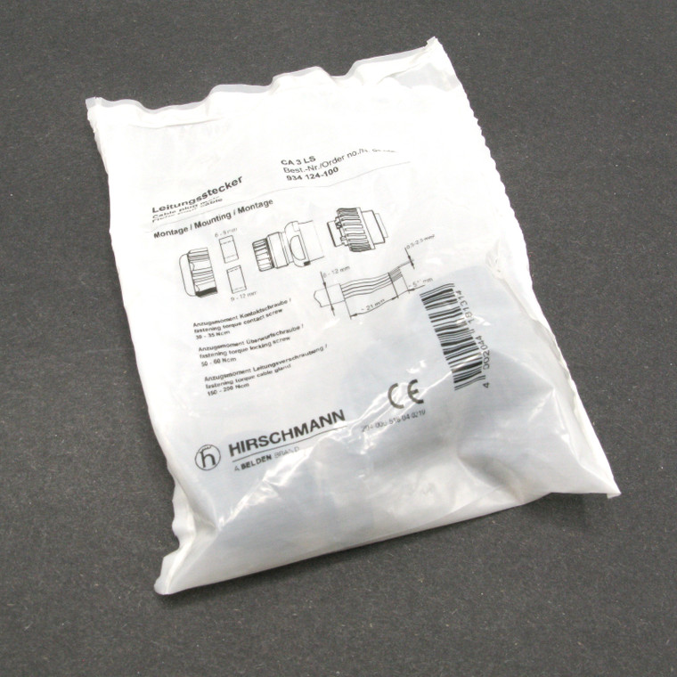 Hirschmann CA 3 LS 4-pin Straight Cable Plug