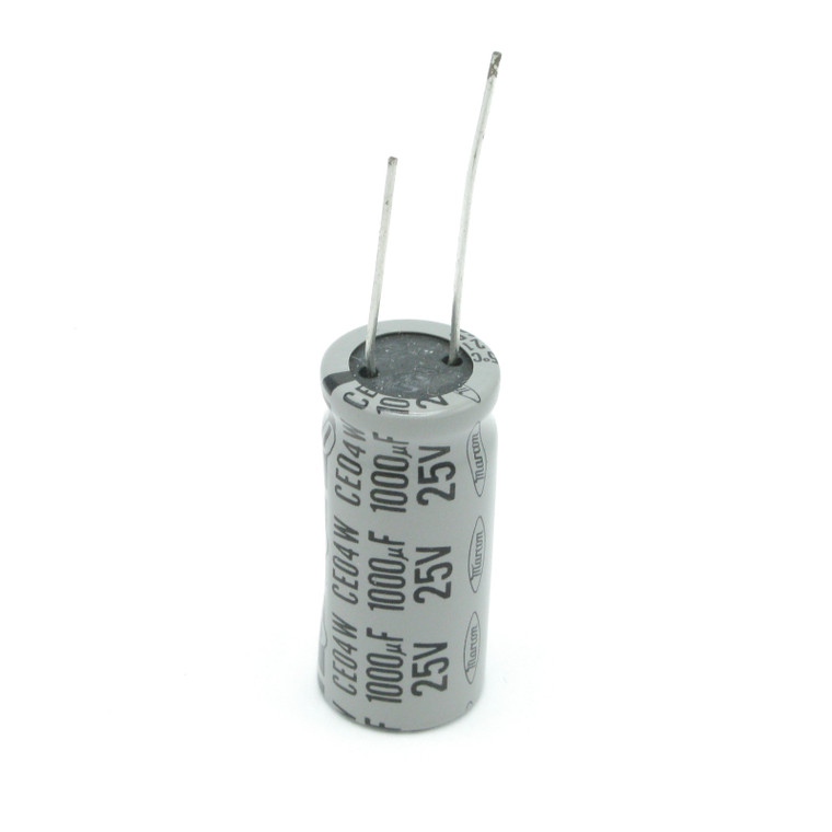 Marcon 3R01B 1000 uF 25 VDC, Radial Lead Capacitor, 50 Piece Lot