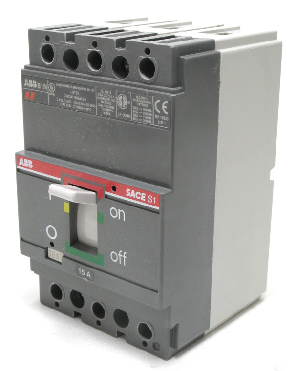 ABB SACE ISOMAX S1N015TL 600V 15 Amp 3-Pole Circuit Breaker