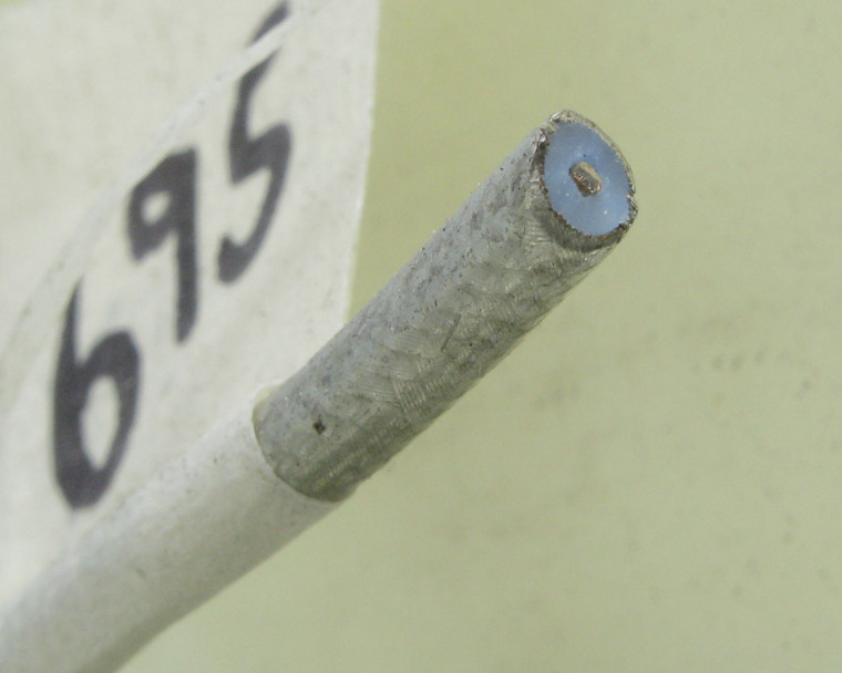 RG402, Silver-Coated Copper PTFE Coax Cable, Silver, 257 Feet