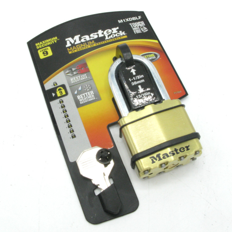 Master Lock Magnum Heavy Duty Padlock with Key, Brass