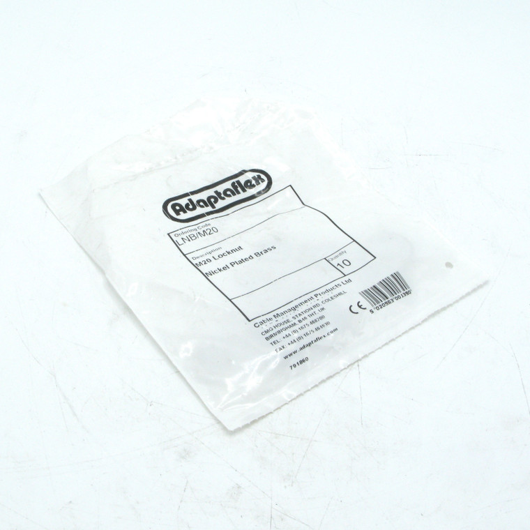 Adaptaflex LNB/M20 Conduit Fitting Brass Locknut, M20 Thread, 10-pack