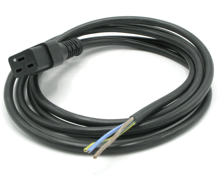 IEC 320-C19 To Cable SJT Power Cord, Black, 8ft