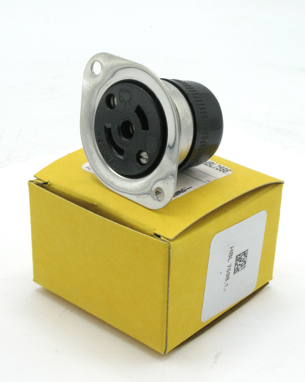 Hubbell HBL7598 Midget Twist-Lock, Flanged Industrial Receptacle, 125VAC, 15A