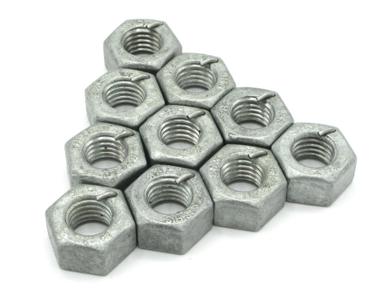 1/2"-13 Anco Type Lock Nut, Galvanized Steel, 10pc