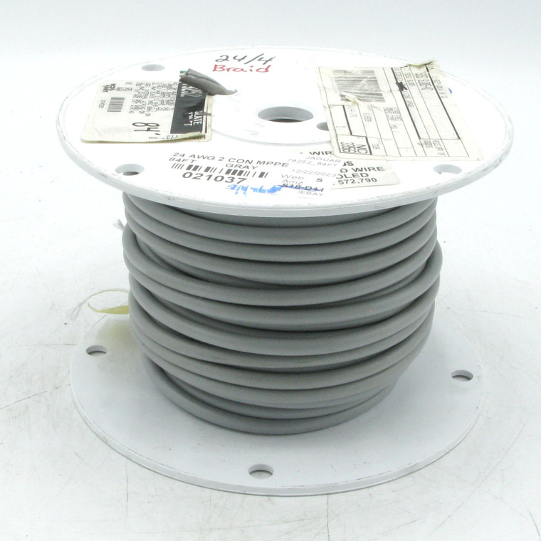 Alpha Wire 79252, 24 AWG High-Voltage Eco-Flex Wire, Gray, 84 Foot